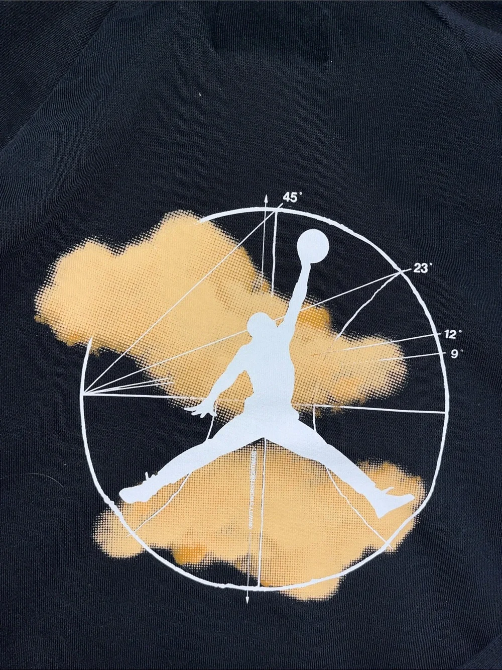 Jordan Black Hooded Hoodie basketball Sweatshirt LS jog workout fleece M men’s